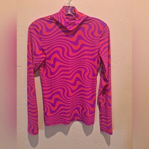 Terez Mesh Mock Long Sleeve Top Small nwot